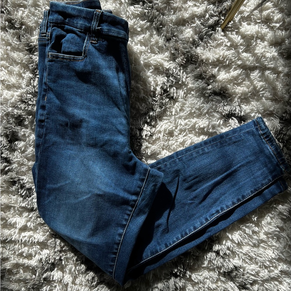 Classic Blue Straight Jeans with Worn Look
